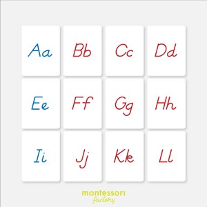 BLOCK ALPHABET Montessori Cards, Flash Cards, Educational Material, Montessori Printable, Editable PDF