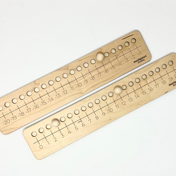 NUMBER LINE Positive Negative • Math • Addition • Subtraction • Skip Counting • Montessori Educational Toy • Learning Resource • Wood Board