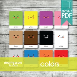 COLORS • Montessori Cards • Flash Cards • Three Part Cards • Nomenclature Cards • Educational Material • Montessori Printable • Editable PDF
