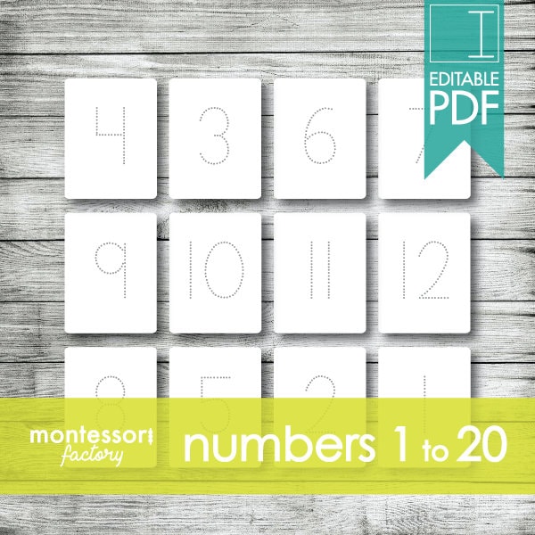 DOTTED NUMBERS 1 to 20 Cards Printable Montessori | Etsy