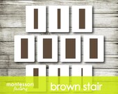BROWN STAIRS Control Charts • Montessori Cards • Flash Cards •  Educational Material • Printable