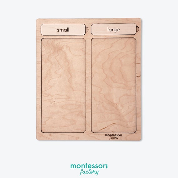 SMALL or LARGE? • Size Wooden Sorting Tray • Classification Wood Mat • Educational Toy