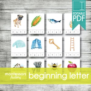 CARTA DE INÍCIO Som • Cartões de contagem Montessori • Clip Cards • Flash Cards • Material educacional • Montessori para impressão • PDF editável
