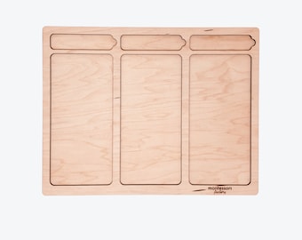 SMALL, MEDIUM or LARGE • Objects Size Wooden Sorting Tray, Wood Mat, Educational Toy, Grouping Game, Classify Activity