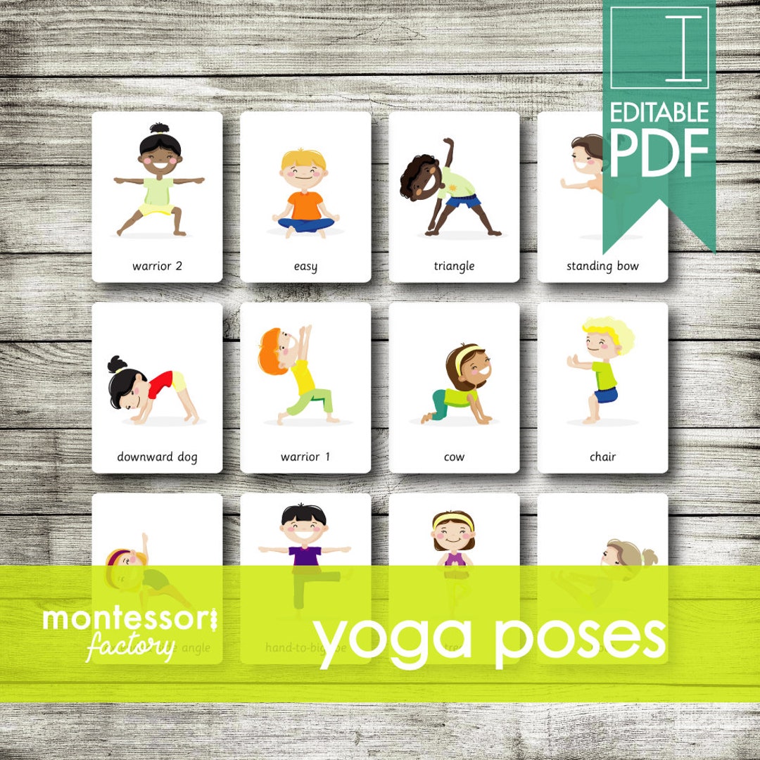 Amazon.com: FESF Yoga Poster Wall Decor Kids Yoga Exercise Posters for The  Classroom and Home 8x12inch- Metal Signs Yoga Positions & Stretching  Workouts: Posters & Prints