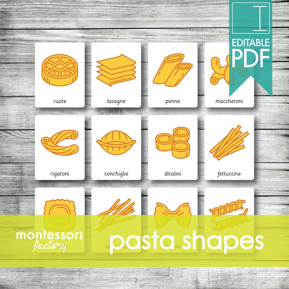 Use your noodle Pasta Shapes Chart 13x19 (32cm/49cm) Polyester Fabric  Poster