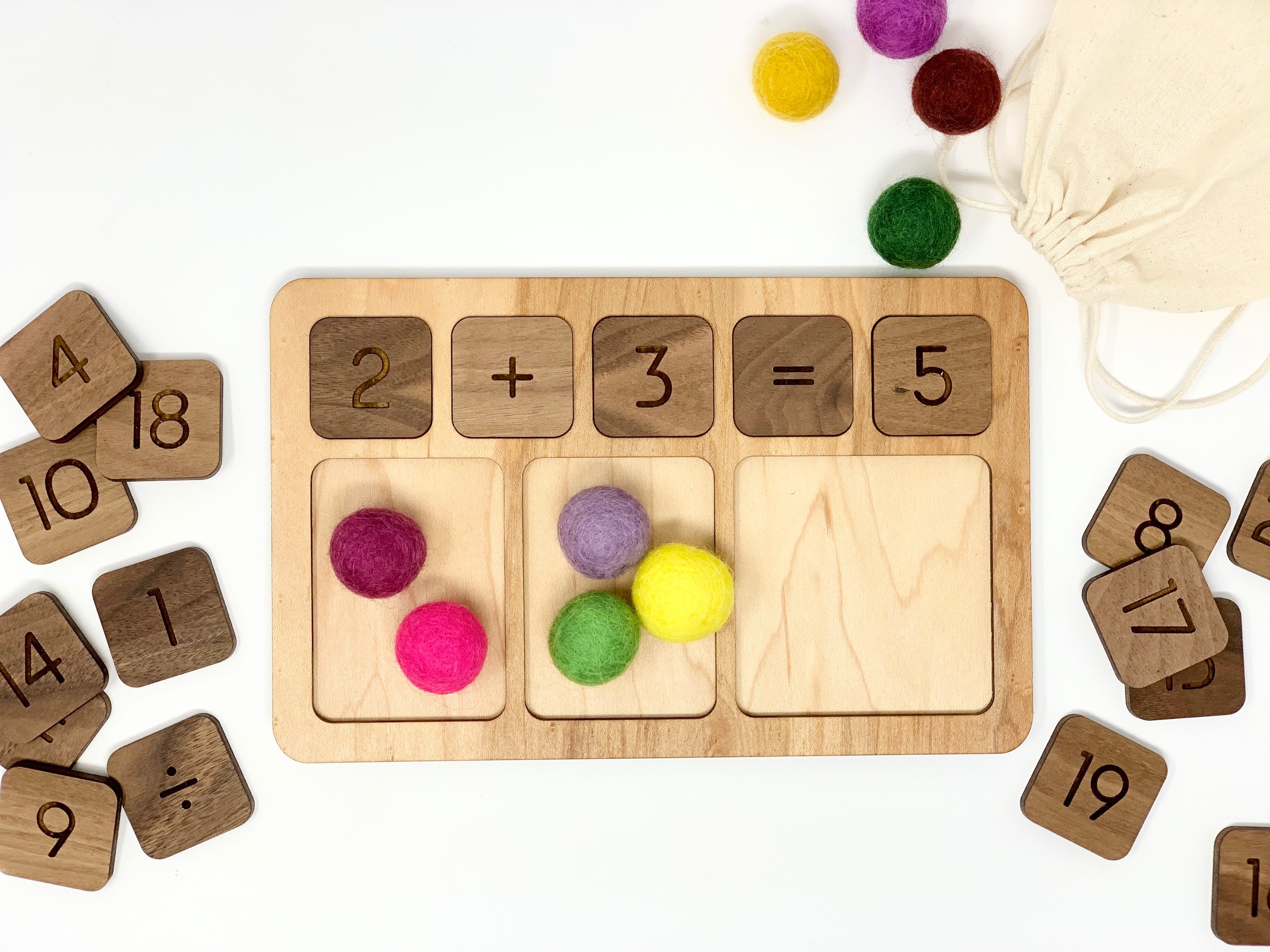 MATH BOARD • Montessori Math • Addition • Subtraction • Multiplication • Division • Montessori Educational Toy • Learning Resource • Wood