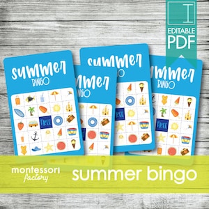 SUMMER Bingo • Jogo de bingo para impressão • Material educativo • (12 cartas)