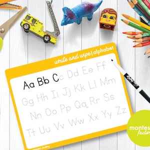 ALPHABET WRITE + WIPE Mat • Language • Alphabet (Uppercase + Lowercase Letters) • 8.50in x 11.00in