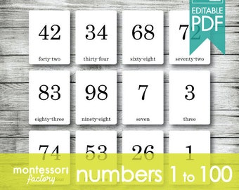 1 100 numbers etsy