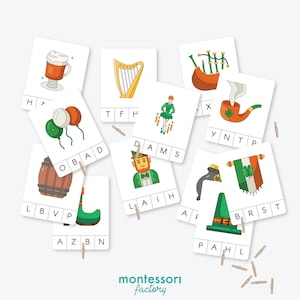 CARTA DE INÍCIO Som • São Patrício • Clip Cards Montessori • Material Educacional • Montessori para Impressão • Pdf Editável