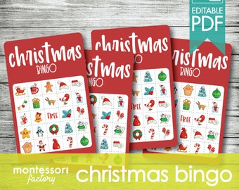 CHRISTMAS Bingo • Printable Bingo Game • Educational Material • (12 cards)