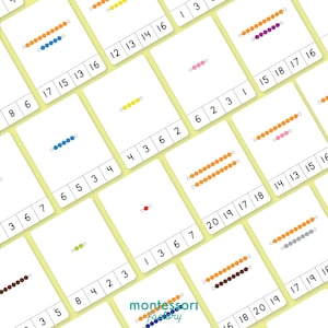 KRALEN TELLEN • Montessori-telkaarten • Clipkaarten • Flash-kaarten • Educatief materiaal • Montessori-afdrukbaar • Bewerkbare PDF