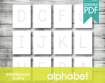 DOTTED ALPHABET Cards • Printable Montessori Nomenclature Cards Three Part Cards • Homeschooling • Editable PDF (29 cards)