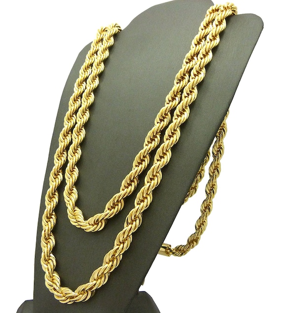 Buy 24k Gold Rope Chain Necklace Jewelry for Men Women 22 24 Father s Day 7mm Online in India Etsy