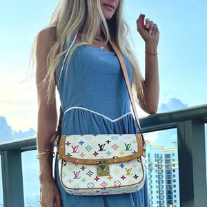 LOUIS VUITTON Vintage 2004 LV Murakami Bolso de hombro Sologne de lona multicolor