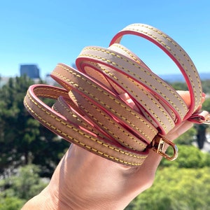 Crossbody Strap Replacement - Natural Vachetta Leather or Custom Honey Tanning Handmade Patina - For Pochette Clutch and Small luxury Purses