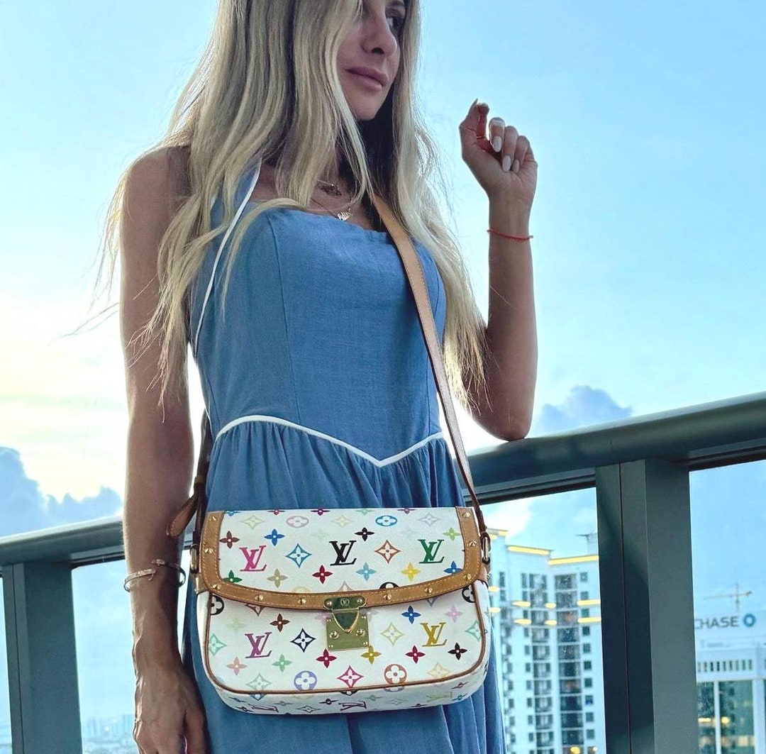 LOUIS VUITTON Vintage 2004 LV Murakami Multicolor Canvas Sologne Shoulder  Bag