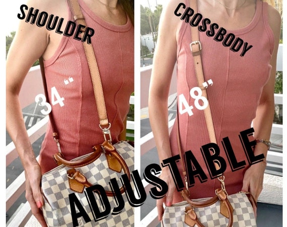 Vachetta Leather Adjustable Crossbody Shoulder Strap Real 