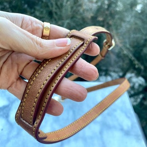 Vachetta Leather Adjustable Crossbody - Shoulder Pad - Real Leather - Honey Tanning Handmade Patina - Strap for GM Vintage Bags