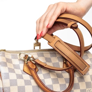 5/8" - 15mm Crossbody Adjustable Vachetta Strap Shoulder Pad - Real Leather Honey Handmade Patina - for PM GM Vintage Bags 40-49”