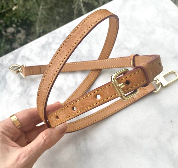 1.5cm Vachetta Leather Crossbody Strap for Medium Sized Louis Vuitton Bags  - Honey Patina