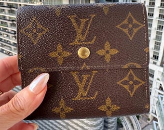 Authentic LOUIS VUITTON Wallet Porte Monnaie Vintage Bifold Wallet LV Purse Monogram Brown Compact Wallet. 90’s Pre Owned made in France