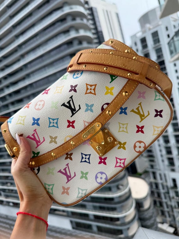 LOUIS VUITTON Vintage 2004 LV Murakami Multicolor Canvas Sologne LOUIS VUITTON Vintage 2004 LV Murakami Multicolor Canvas Sologne