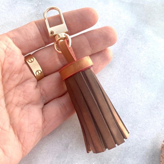 Leather Tassel Bag Charm Strap Replacement + Natural or Honey Vachetta  Leather