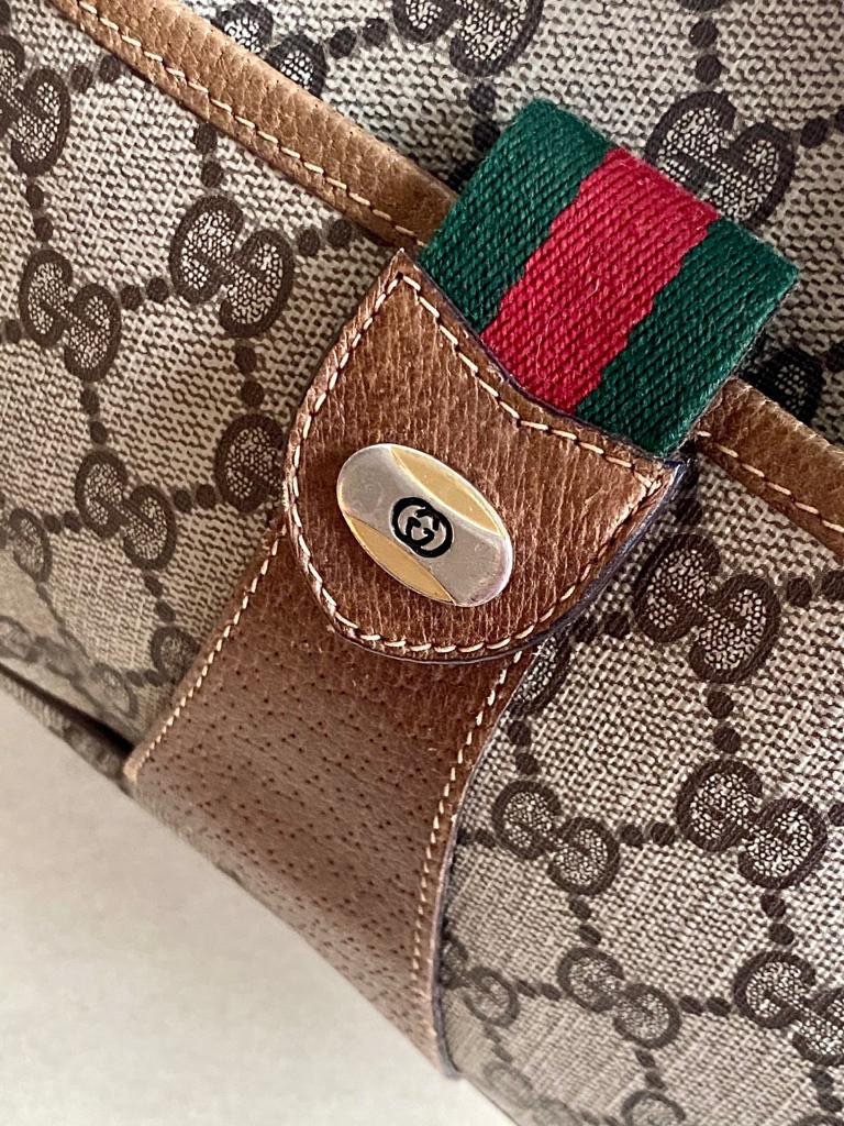 Vintage Gucci Shoulder bag Sherry Line Boots Hardware Leather Black Auth  B611