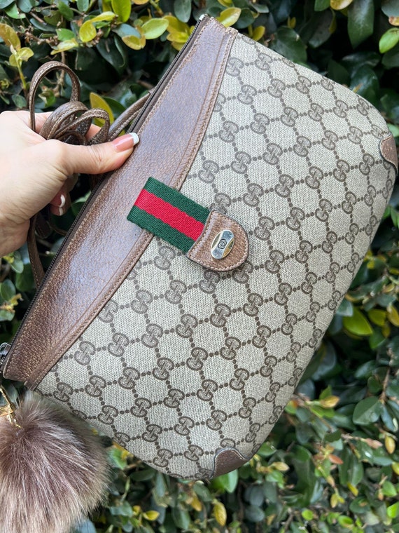 GUCCI Authentic Sherry Line Crossbody Bag Canvas … - image 4