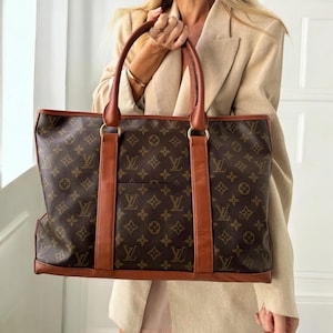 LOUIS VUITTON Tote Hand Bag Sac Weekend Monogram Vintage Collectible LV Top Handle Shoulder Large Purse  Pre owned lv France