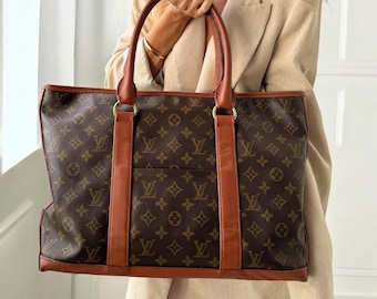 LOUIS VUITTON Tote Hand Bag Sac Weekend Monogram Vintage Collectible LV Top Handle Shoulder Large Purse  Pre owned lv France