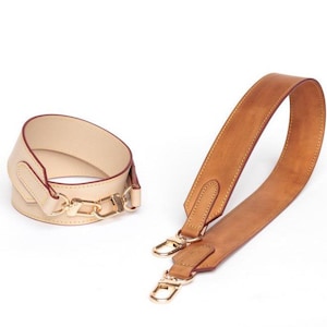 Shoulder Strap 1  1/2” 40mm Real Vachetta Leather - Honey Patina or Natural Strap for GM Vintage Bags