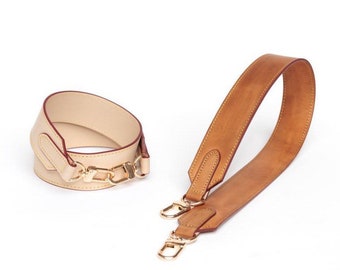 Shoulder Strap 1  1/2” 40mm Real Vachetta Leather - Honey Patina or Natural Strap for GM Vintage Bags