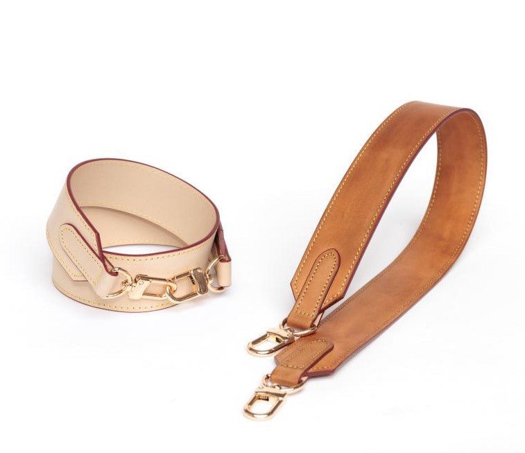 Dark Brown Leather Strap (25mm) for LV Artsy, Delightful, Graceful, GM 60 Extra Long Crossbody / Gold-Tone