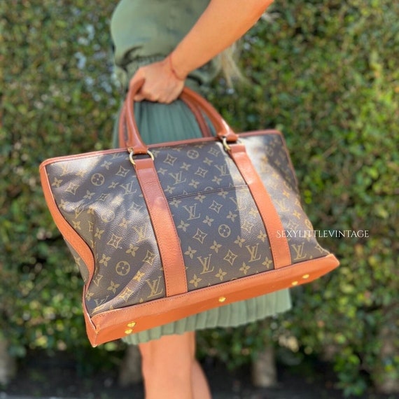 Authentic LOUIS VUITTON Tote Hand Bag Sac Weekend Monogram 