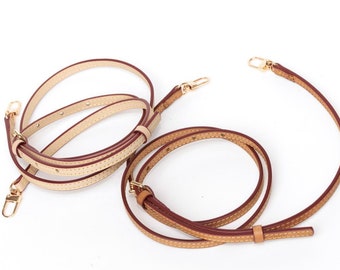 3/8” 10mm Crossbody Strap Replacement Adjustable 40-49”Natural Vachetta Leather or Honey Patina -For Pochette Clutch and Small luxury Purses