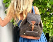 Authentic LOUIS VUITTON Montsouris PM Backpack Lv Monogram Pre Owned  Vintage Made in France SP0091 - Etsy