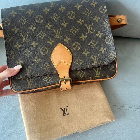 Authentieke LOUIS VUITTON handtas cartouchiere crossbodytas monogram bruin vintage voorzichtig tweedehands louis vuitton portemonnee lv SL0950 Frankrijk Etsy Nederland