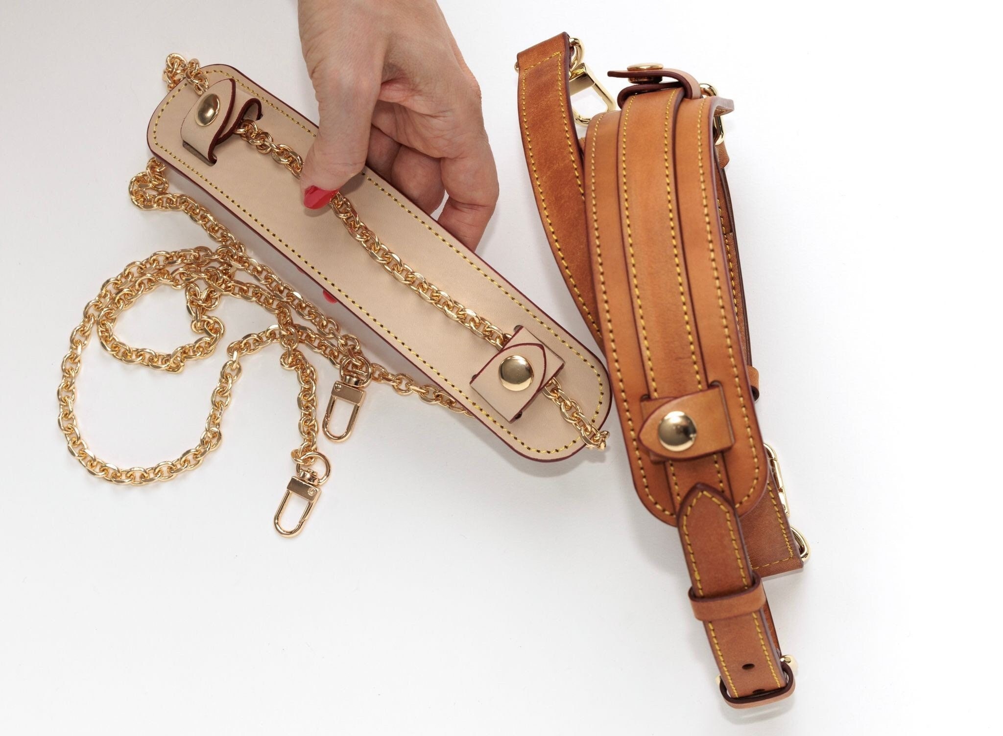 WUTA Bag Strap For LV Neverfull Handle Straps Handbag Crossbody Underarm  Short Shoulder Belts Geunnie Leather Bag Accessories