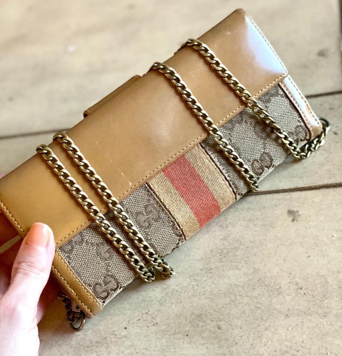 GUCCI Authentic Canvas Vintage Wallet Long Bifold Wallet Etsy