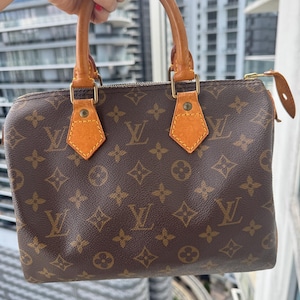 Authentic LOUIS VUITTON Speedy 25 Handbag Monogram Brown Vintage