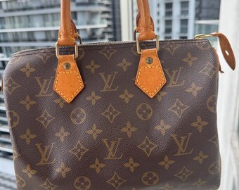 Authentic LOUIS VUITTON Speedy 25 Handbag Monogram Brown Vintage