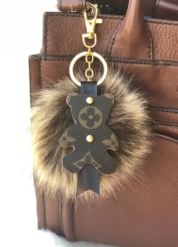 Louis Vuitton Bag Charm Keychain Keyring Upcycled Teddy Bear & Etsy