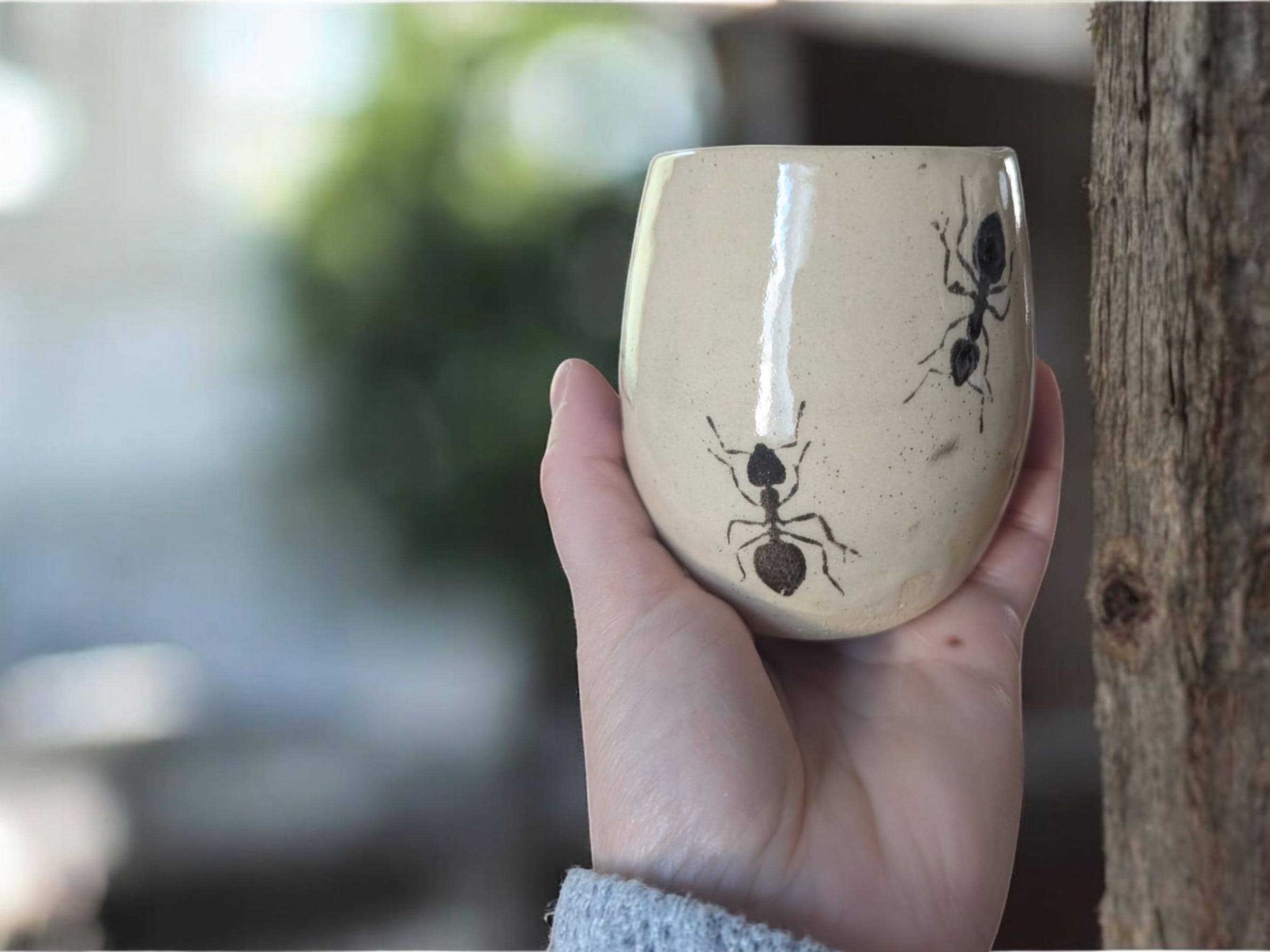 Pottery Insect Insect Bug Mug, Handmade Insect Inspired Pottery, Small Cappuccino or ...