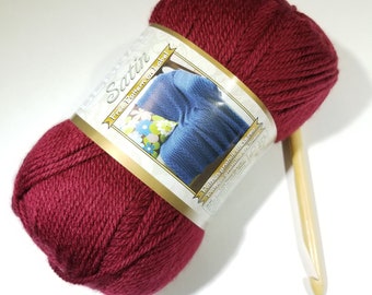 Satin Yarn by Bernat, Acrylic Yarn, Aran Weight Yarn, Washable Yarn, Knitting Yarn, Crochet Yarn, Craft Yarn, Weaving Yarn