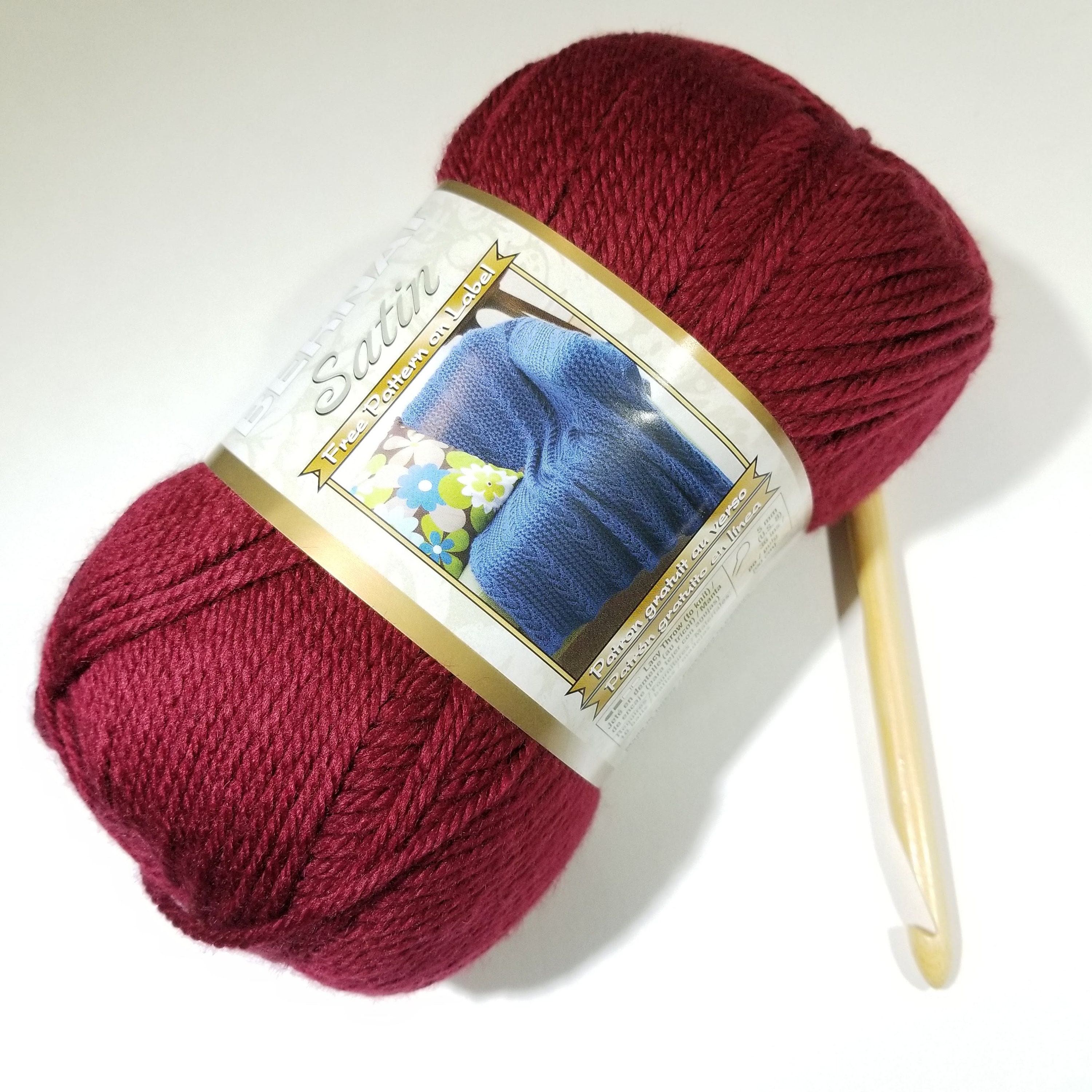 Mainstays 4 pack Chenille Chunky Yarn Heritage Russet Burgundy - New