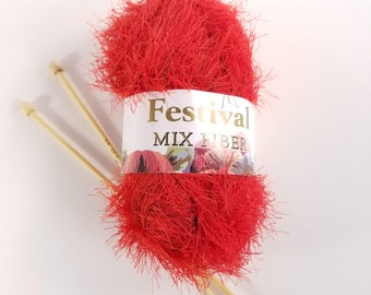 Festival Mix Fiber Yarn, Furry Yarn, Eyelash Yarn, Novelty Yarn, Knitting Yarn, Crochet Yarn, Craft Yarn