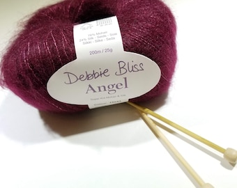 Debbie Bliss Angel Yarn, Mohair Yarn, Silk Yarn, Lace Weight Yarn, Knitting Yarn, Crochet Yarn, Weaving Yarn, Craft Yarn